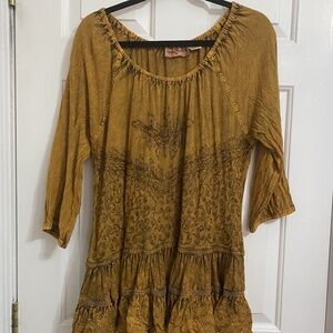 Argan Traders Gold embroidered top